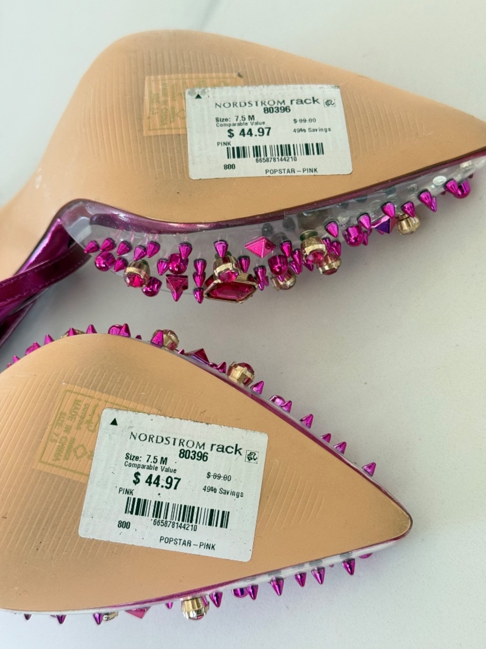 Azalea Wang Arthelia Pink Crystal Embellished Clear Pumps - Picture 14 of 14